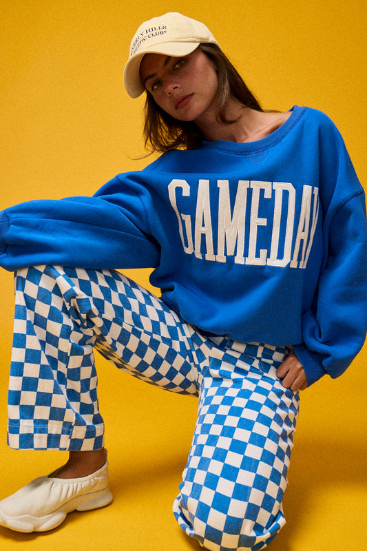 Margo Gameday Fleece Sweatshirt - Cobalt Blue