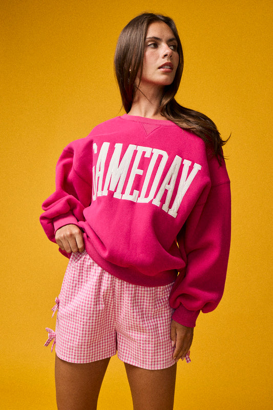 Margo Gameday Fleece Sweatshirt - Fuchsia