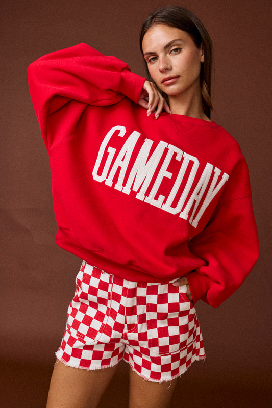 Margo Gameday Fleece Sweatshirt - Red