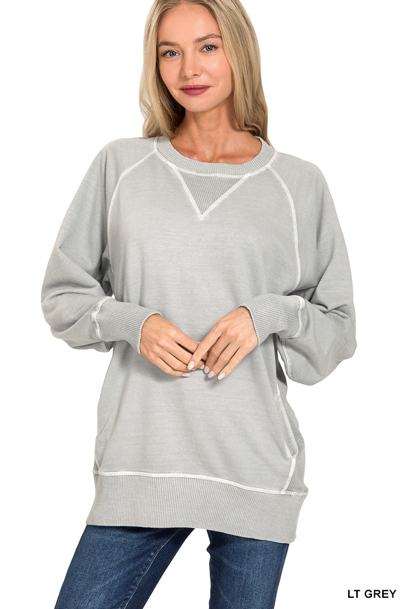 Jess Lightweight Sweatshirt - Light Gray