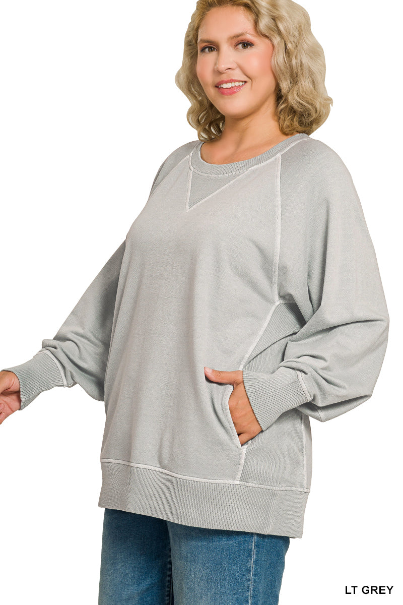 Jess Lightweight Sweatshirt - Light Gray