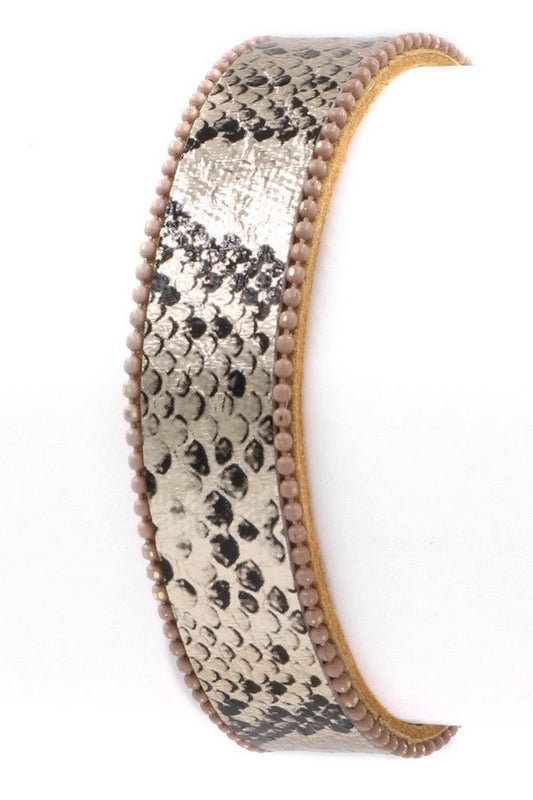 Faux Leather Snakeskin Bracelet