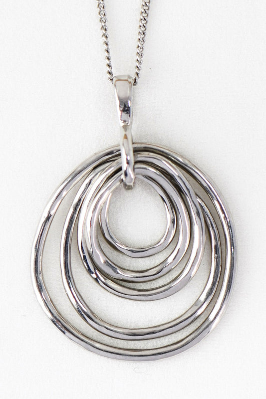 Abstract Multi Circle Drop Necklace
