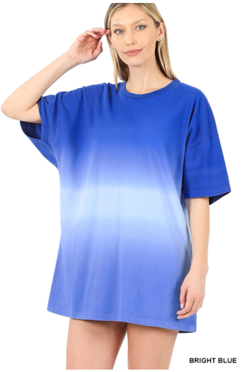 Dip Dye Drop Shoulder Oversized Cotton Top