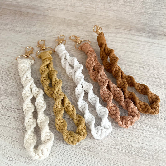 Macrame Twist Wristlet Key Chain